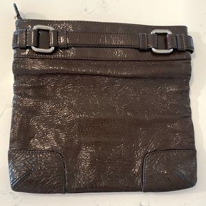 Club Monaco Brown patent leather clutch
